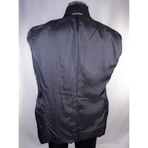 MANI Vintage Sport Coat Men Size 44R/S Solid Black 2 Button Wool Blazer - Picture 13 of 15